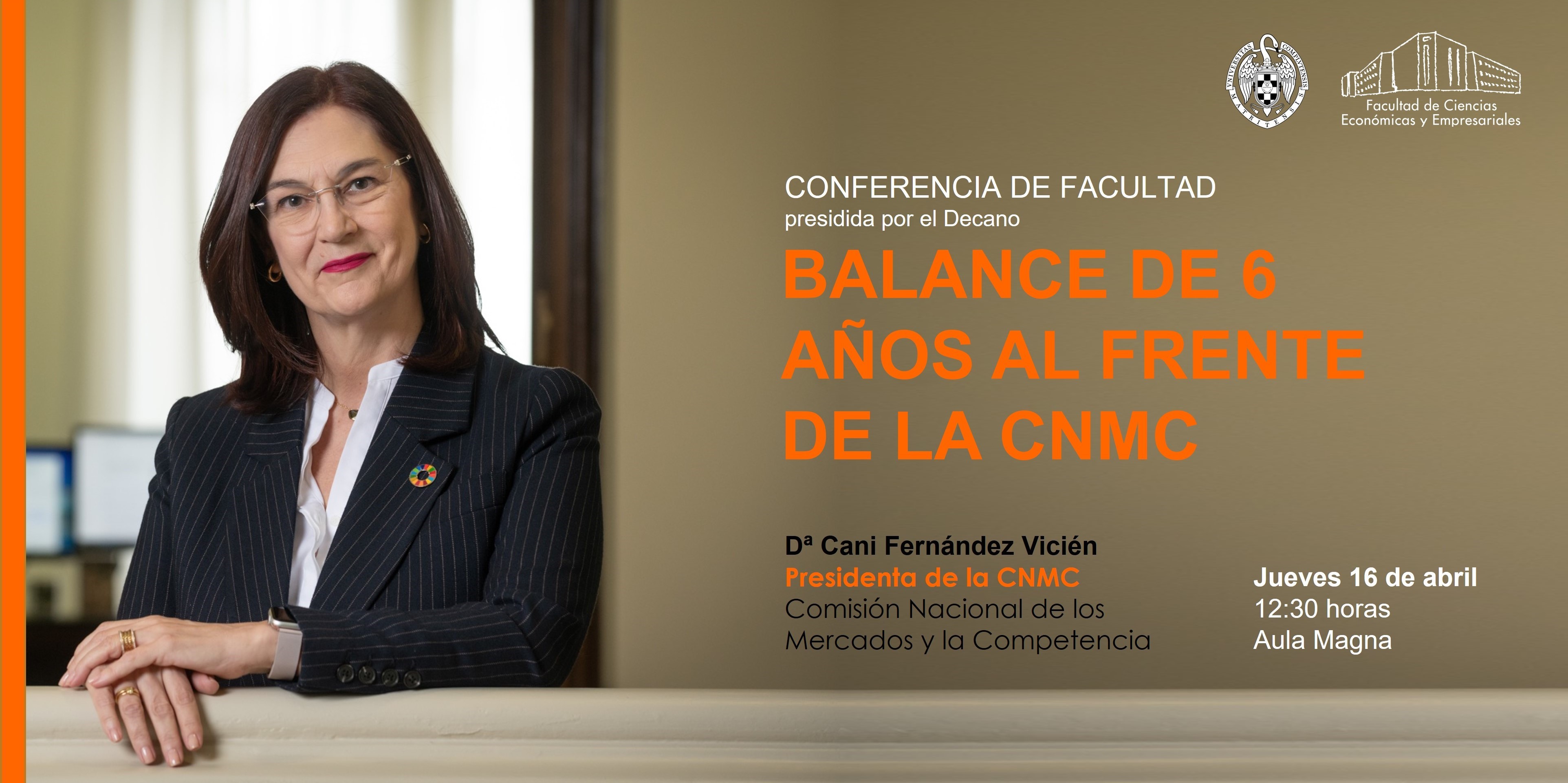 Conferencia de Facultad con la Presidenta de la CNMC, 16 abr